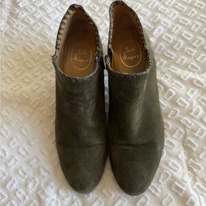 Jack Rogers Women's Dark Green Suede Ankle Booties